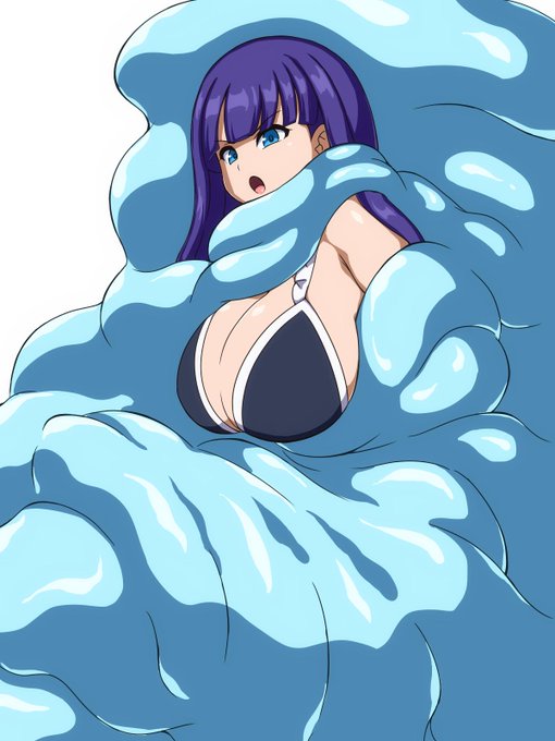 ひんやりしたスライムに全身包まれるマルタさん 