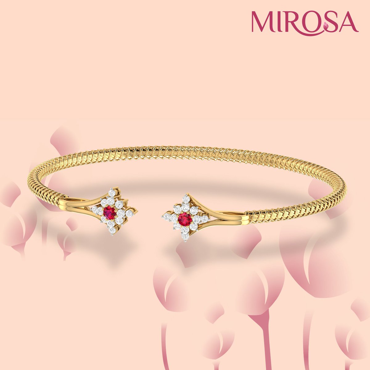 PCJeweller's tweet photo. #Ruby and diamond embellished piece from MIROSA that will just the right sparkle to your diva look. 
The #Kainoa #Diamond &amp; #Gemstone #Bracelet from #MIROSA #PCJeweller
Shop now : https://t.co/axIAQZ99al https://t.co/ICibCYAfSL