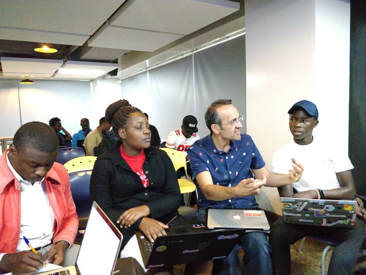 Yaasky's tweet photo. I cannot overstate the value of mentors as passionate as Vishal Chandnani, Senior Software Engineer at Def Method. Using his experience, he's teaching technical concepts through non-technical means at @RailsGirlsNBO's hands on Rails Workshop. 

#NairubyConf2019
#RubyConfKE2019 https://t.co/gnwO0SSkN4