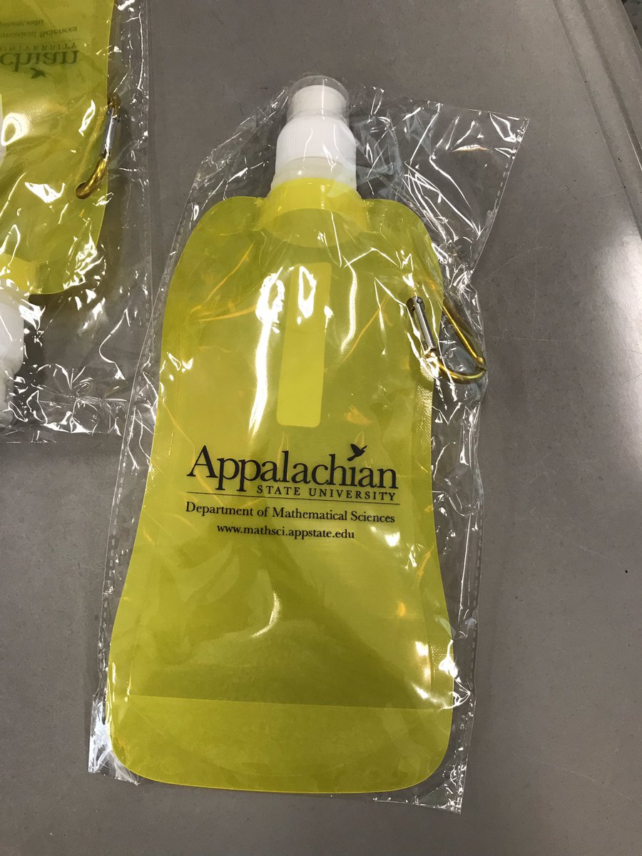 SEMathSummit's tweet photo. @AppStMathQuinn brought @appstate swag for us today!! Well put it out on the registration table at #SeMathSummit https://t.co/Plo0LtSe3F