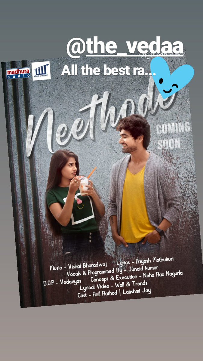 MohithGana's tweet photo. An individual Album....
DOP-VedaVyas,
#Neethode😍😘😜
All the best to the team.
Comingsoon😊😁. https://t.co/sYfcpkgEAe
