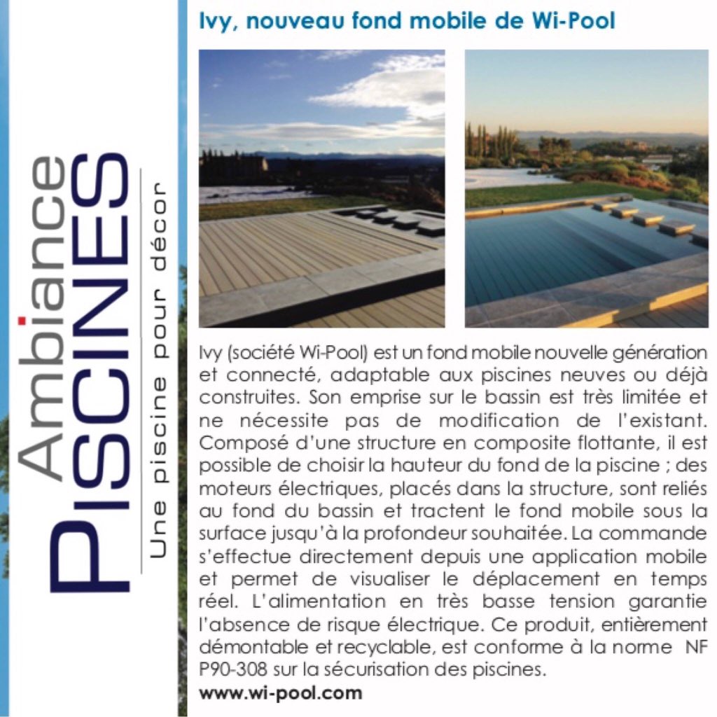 StephanePlaza83's tweet photo. Innovant 😎 le fond mobile nouvelle génération et connecté de #Wi-Pool #piscine #kristinafauconnier #netvendeur #mourillon #wipool https://t.co/gfNUYuQj4K