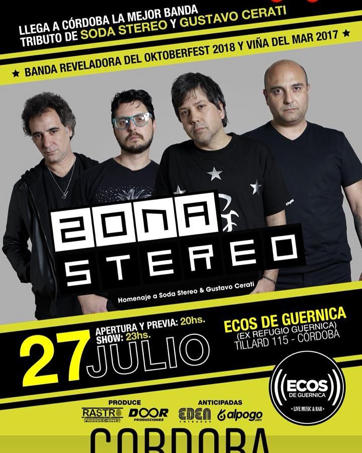 Zona_Stereo's tweet photo. Cordoba ahi Vamos!!
Llega el Homenaje a Soda Stereo y Gustavo Cerati en Ecos de Guernica.
Zona Stereo en Vivo Hoy a las 21hs.
#zonastereo #homenaje #tributoasoda #cordoba https://t.co/yTEhw7ZKn5