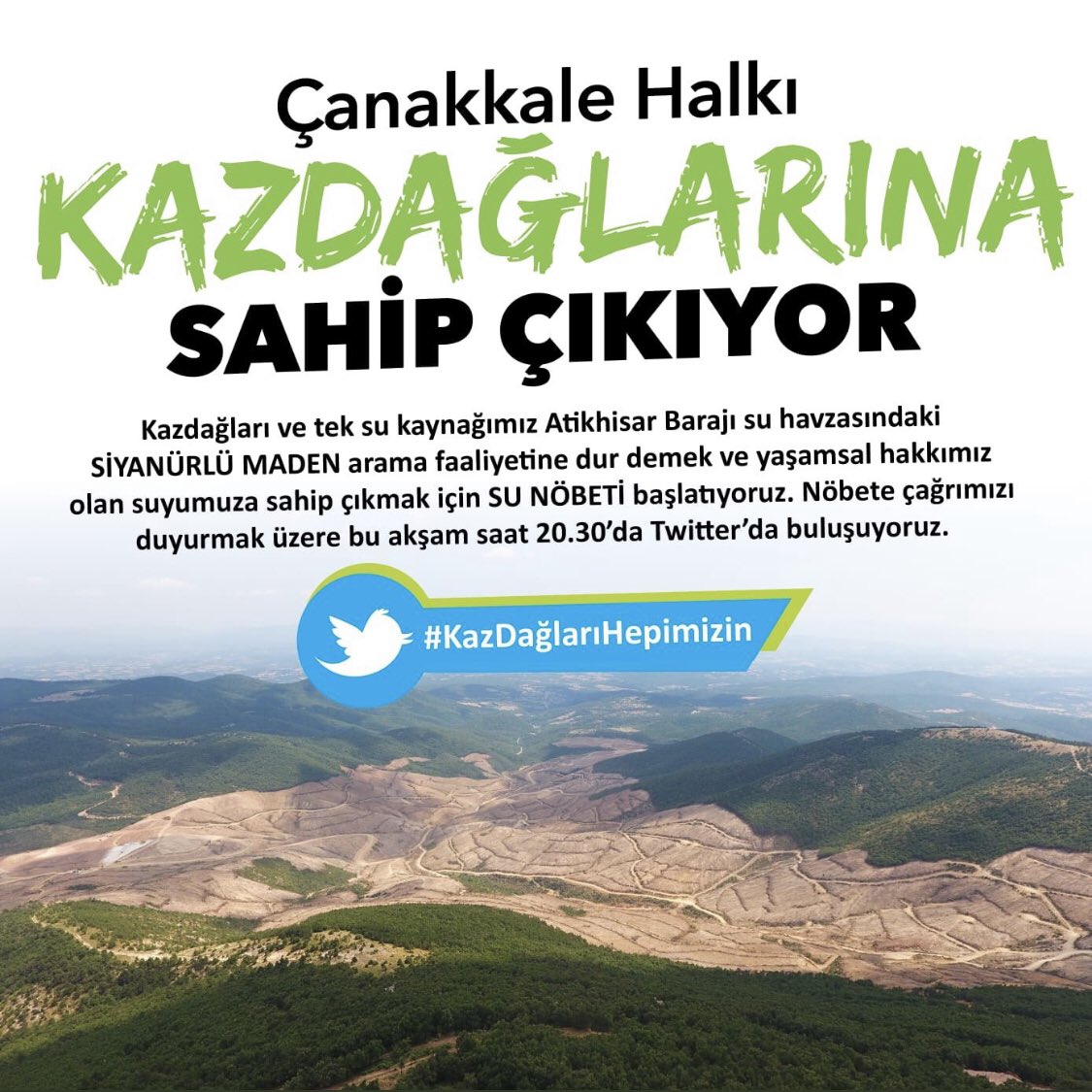 Bu nasıl bir zihniyettir?
Dünyanın en iyi 2. oksijen kalitesine sahip olan Kaz dağlarını nasıl bu hale getirirsiniz ? 
İzni veren kim ? Kimsiniz siz ?
Bu ülke kimsenin malı değildir!
BU BİR KATLİAMDIR!
Lanet olsun bu Cehalete,
Yazıklar olsun bu Vicansızlığa. #KazdağlarıHepimizin
