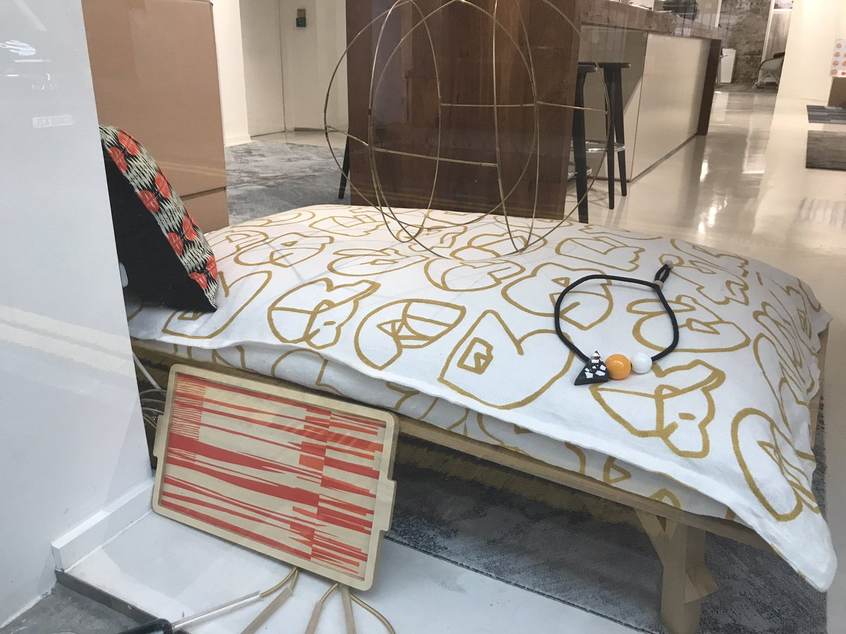 Great to see the craft culture is still to be found in Clerkenwell, thanks to <a href="/Makers_House_/">Makers House</a> with kind support from <a href="/millikeneurope/">MillikenEurope</a> @MillikenFloors  on Berry Street. Interesting workshops and discussion from design panel, and some lovely stuff on show. Last day today.
