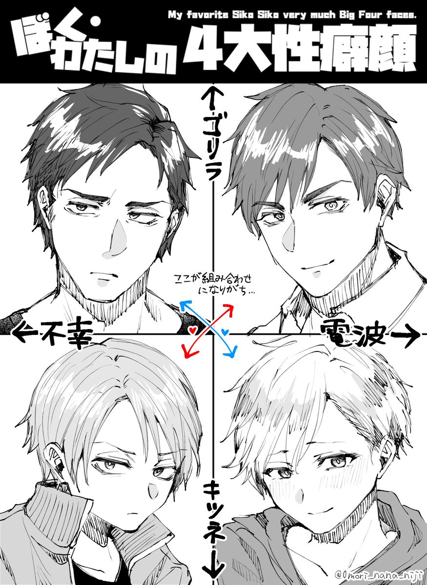 自己紹介です
「不幸と電波」「筋肉ゴリラとキツネ顔美少年」の組み合わせが好きです
 #ぼくわたしの4大性癖顔 