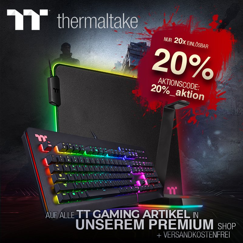 Thermaltake_de's tweet photo. #SaveMoneySaturday
Mit dem Aktions-Code "20%_aktion" sparst du heute und morgen 20% auf alle(!) TT-GAMING Artikel 🙌
➡️ https://t.co/q9cT4JrFzN https://t.co/T6m4Hewdkt