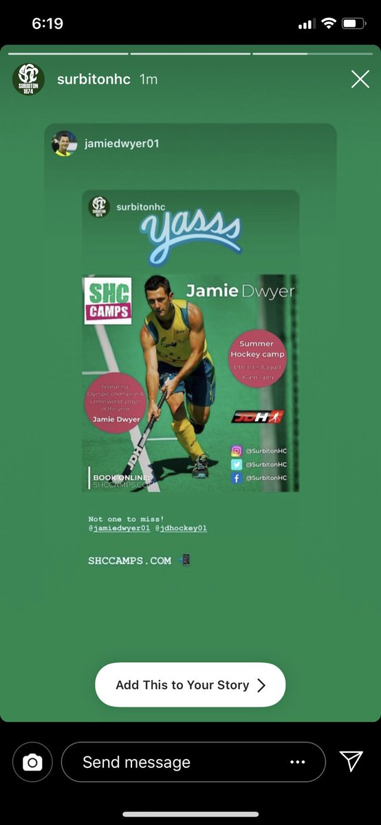 Off to London next month to do some hockey clinics at Surbiton HC. Get in quick because tickets are selling out fast.