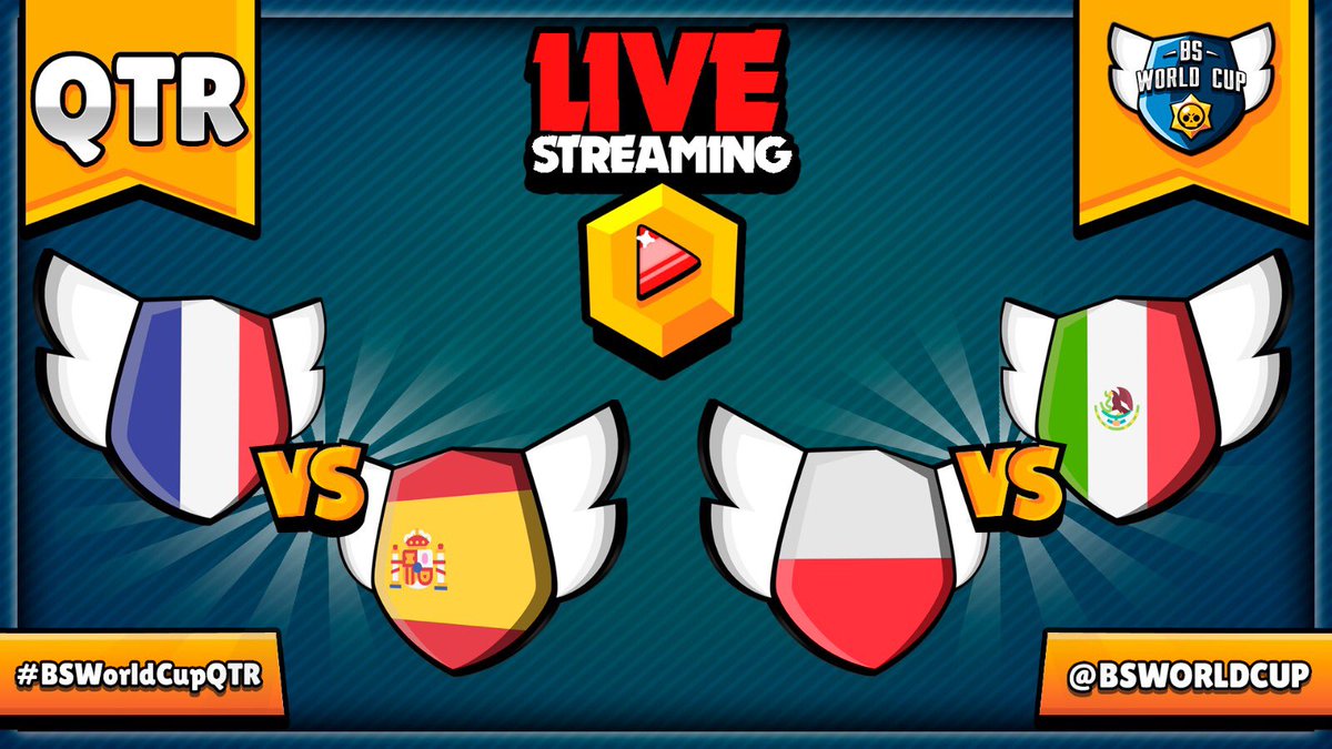 BS World Cup (@bsworldcup) on Twitter photo We remind you that at 19:00hrs UTC Saturday July 27, you can watch the rebroadcast matches in the following channels:
🏴 <a href="/Ark_BrawlStars/">Ark</a>  
🇫🇷 <a href="/Johannsiegrist/">GodSaveTheFish</a> 
🇪🇸<a href="/Kius_YT/">Kius</a> 
🇵🇱 @VCR_YouTube We remind you that at 19:00hrs UTC Saturday July 27, you can watch the rebroadcast matches in the following channels:
🏴 <a href="/Ark_BrawlStars/">Ark</a>  
🇫🇷 <a href="/Johannsiegrist/">GodSaveTheFish</a> 
🇪🇸<a href="/Kius_YT/">Kius</a> 
🇵🇱 @VCR_YouTube