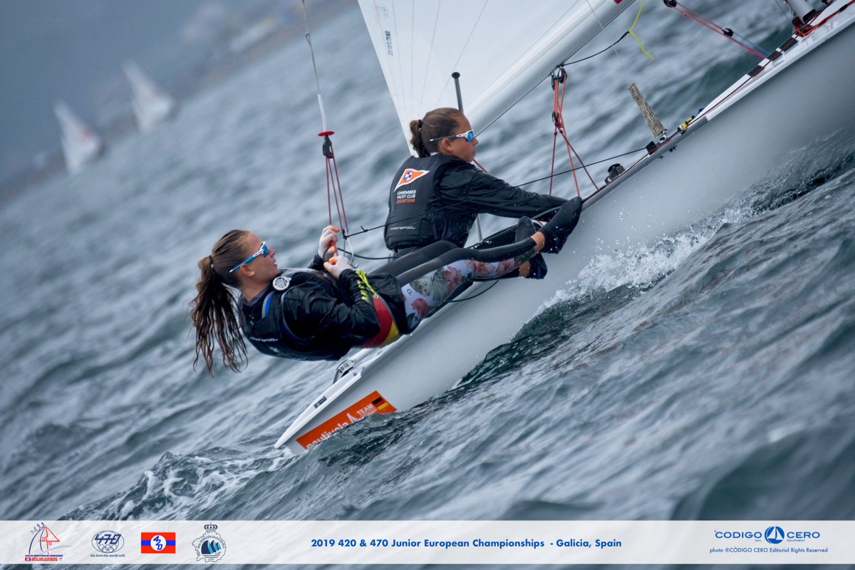 cycjugendteam's tweet photo. Hannah und Franzi @ 420 Junior European Championships, Galicia, Spain πππ #420sailing #int420class #spain #vilagarcia #galicia #420class #Europeans #junioreuropeans #chiemsee #prien https://t.co/DYYocxXVqD
