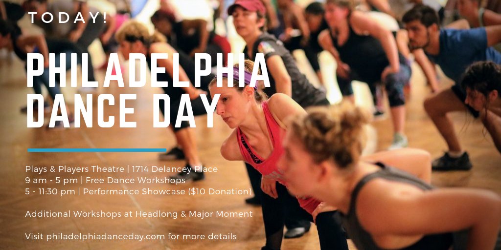 #PhiladelphiaDanceDay2019 is today! Join us for any of our more than 20 free workshops during the day. Or enjoy an evening gala featuring a master class &amp; performance showcase for $10. #dance #fitness #art #nonprofitfestival