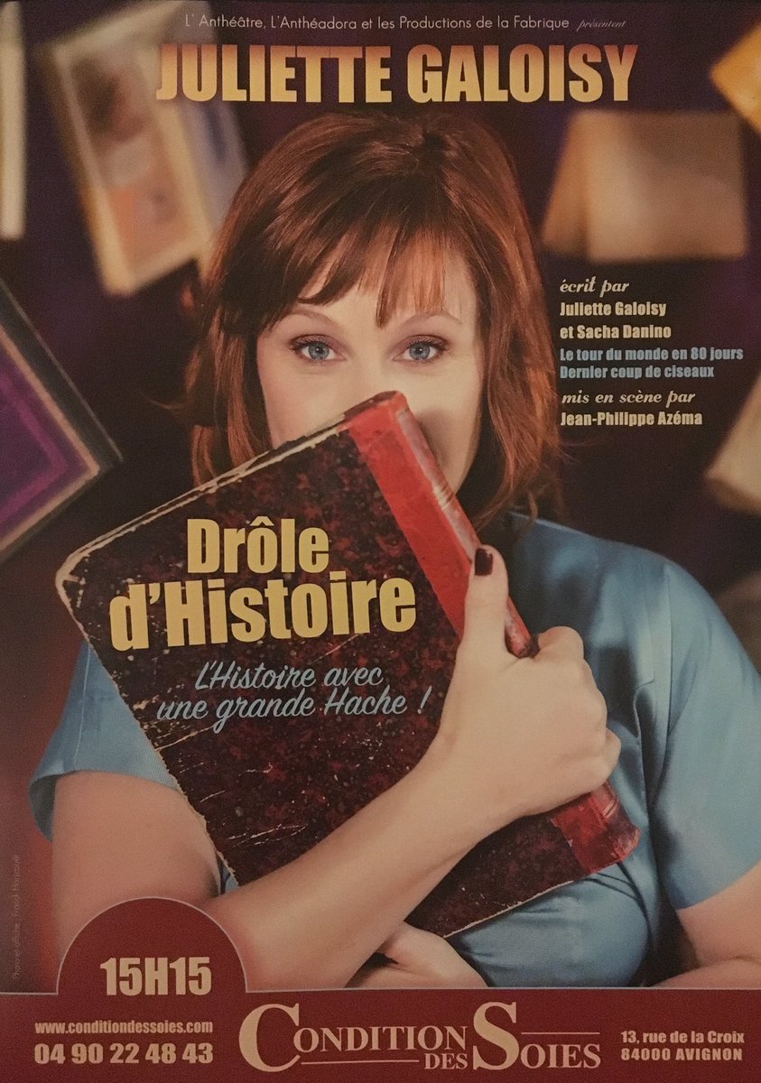 Méli-mélo historique intelligent et drôle pour se remettre quelques idées en place et nous rappeler combien les événements passés sont importants pour comprendre la réalité d’aujourd’hui. #JulietteGaloisy @offavignon nous entraîne dans un tourbillon salutaire et sympathique.