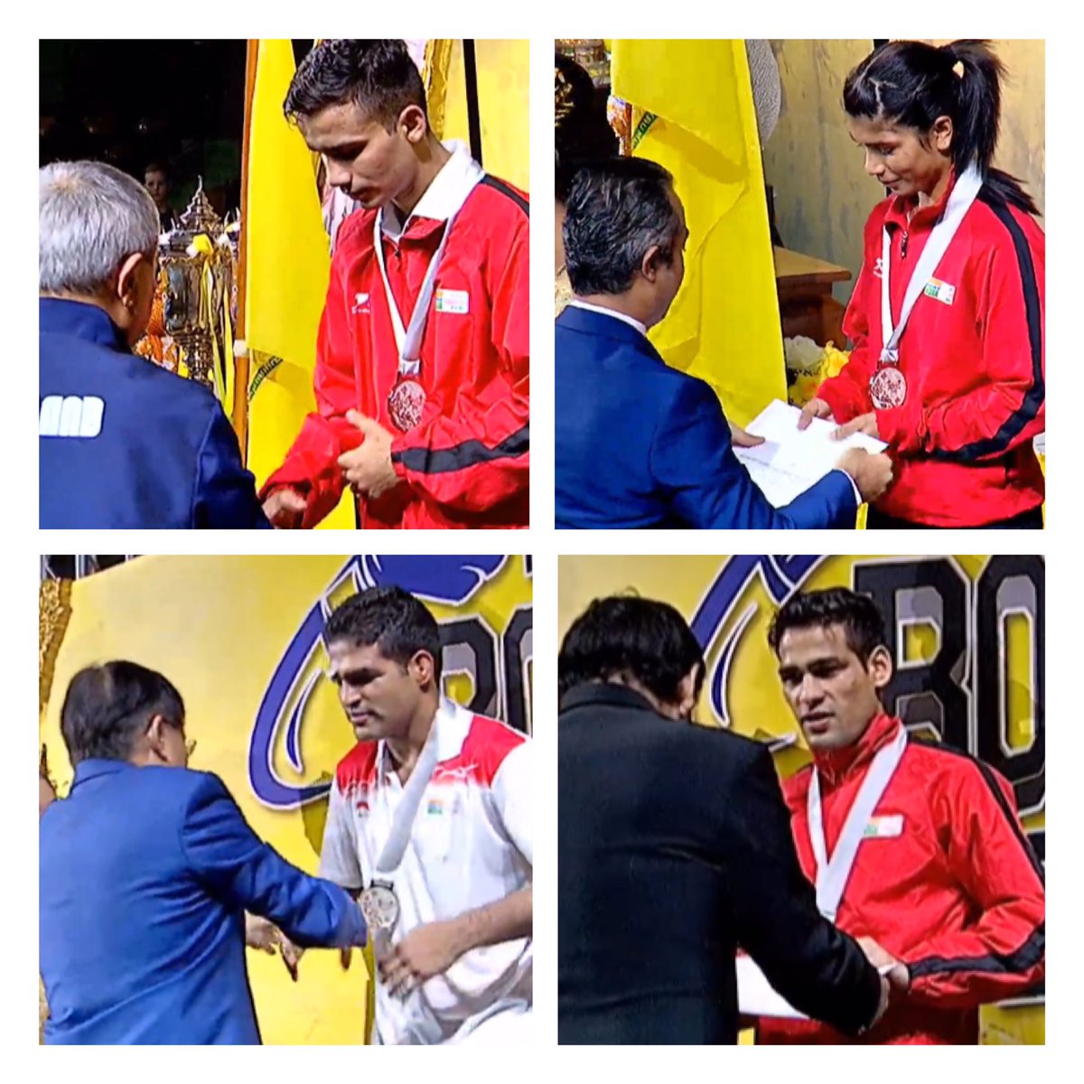 Runners Up 🥈!

4️⃣ Indian🇮🇳 pugilists bagged🥈 in the #ThailandOpen.

#DeepakBhoria 4️⃣9️⃣KG
<a href="/nikhat_zareen/">Nikhat Zareen</a> 5️⃣1️⃣KG
<a href="/Hussamboxer/">Hussamuddin</a> 5️⃣6️⃣KG
#BrijeshYadav 8️⃣1️⃣KG 

Great Job guys!👏👏
Keep rising higher!🔝

#PunchMeinHaiDum
#boxing