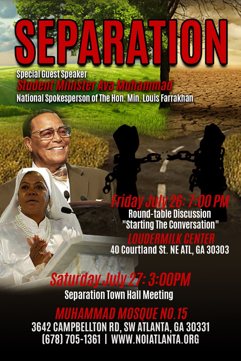 levern_m's tweet image. .@NOIAtlanta 
@DrAvaMuhammad 
@Abdul_Sharrieff
.SeanReynolds-Muhammad
@DivinebyNature1 

facebook.com/299124920187/v…

Round Table Discussion at the Loudermilk Center in Atlanta, GA!! 

#ProjectSeparation