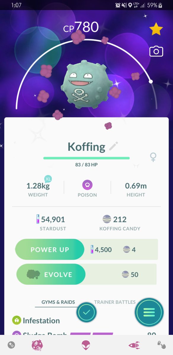 Twiska_666's tweet image. W O W I was not expecting to get both in one day!!! 😍💚💜😍✨ #shinypokemon #pokemongo #TeamRocketEvent