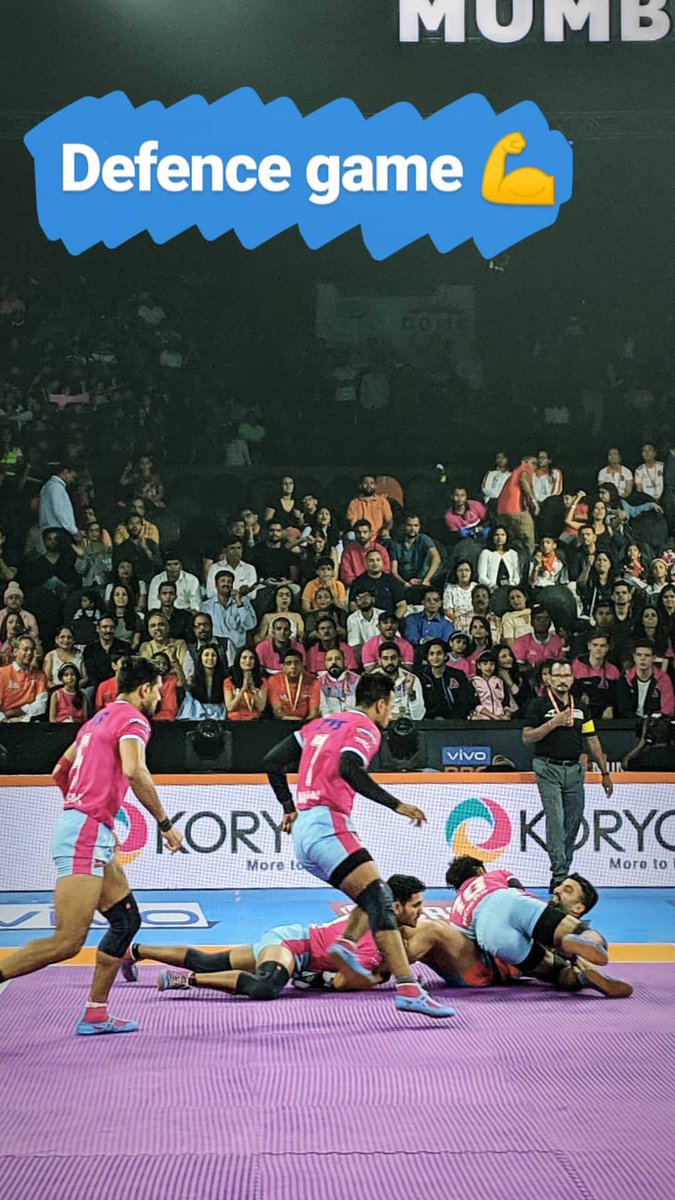 TasnimaKTastic's tweet photo. My #TripleAs💝 at the @ProKabaddi match today. Congratulations @juniorbachchan and @JaipurPanthers on the win! https://t.co/t01Wv7z6Ui