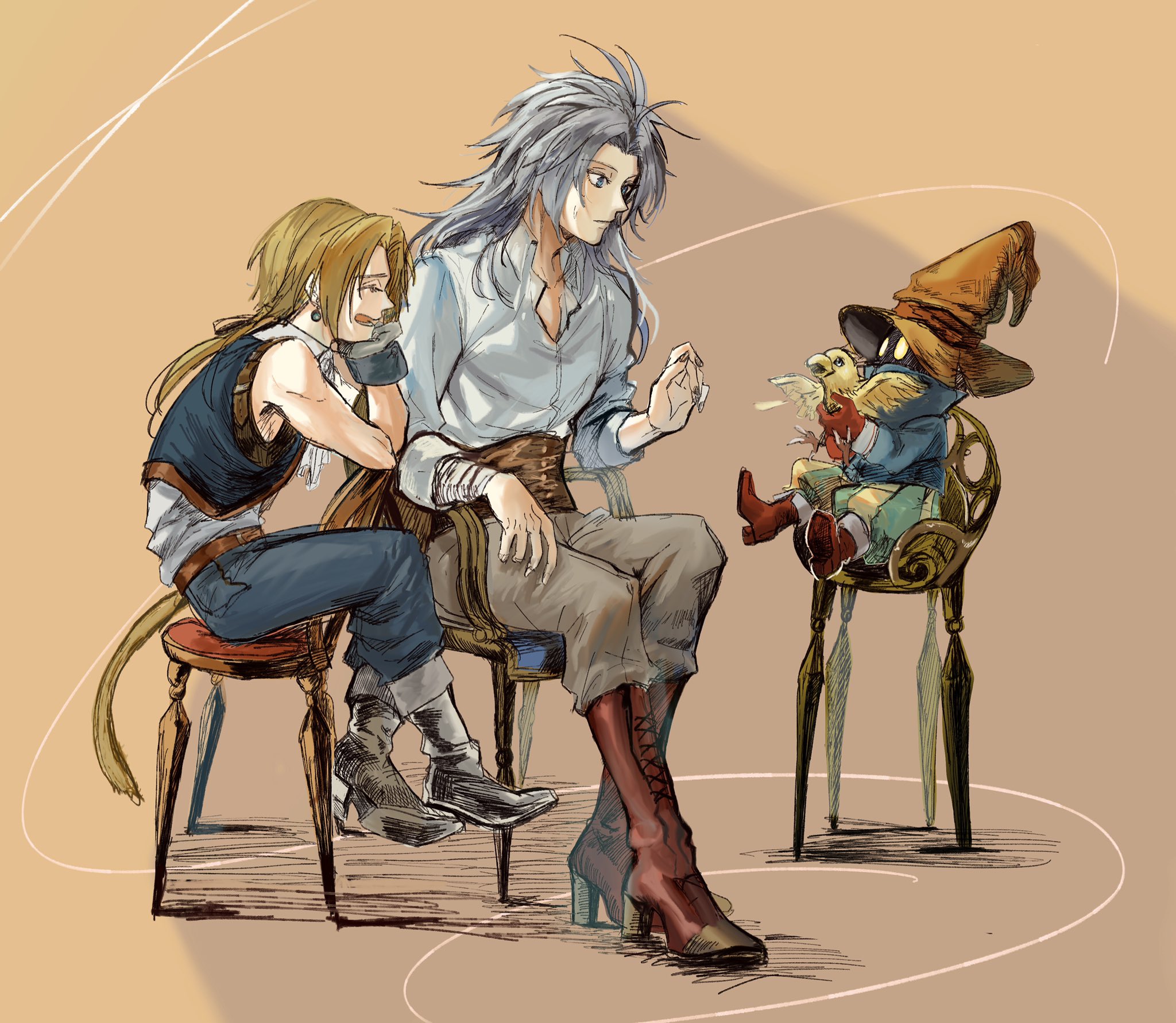 Shio ファイナルファンタジー クジャとジタンとヒビ Ifっぽいix 友人向けに描いたやつ クジャが普通の服きてます T Co X5hz1uinzt Twitter