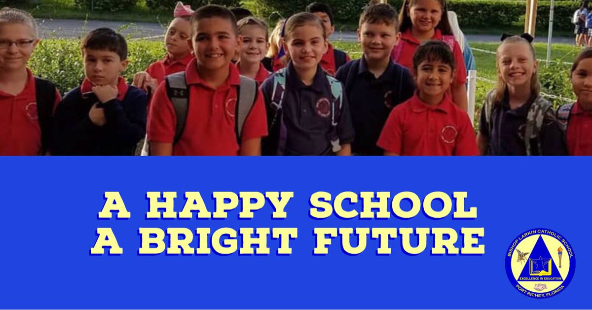 Looking for a happy school and a bright future for your child? We are still enrolling students, but spaces are filling up quickly. To schedule a tour visit bishoplarkin.org/book-your-tour… 
Call (727) 862-6981 for more information.  Scholarships still available! #dosp #catholicschools