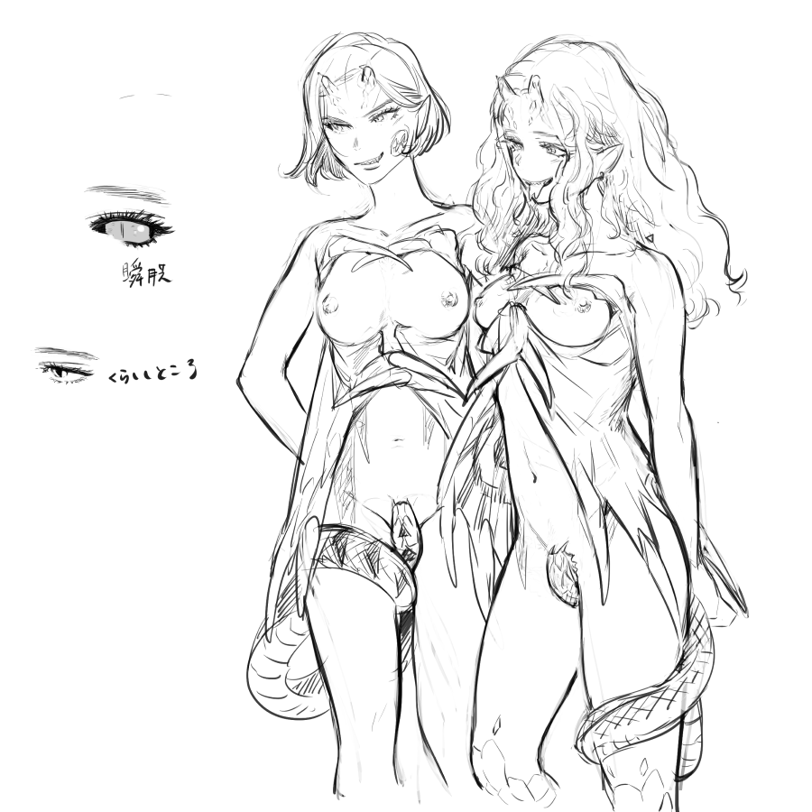 ぼんやり昔の絵みてたら去年の人外筋肉のインキュバスちゃんの世界観でのサキュバスちゃんの落書きでてきた 