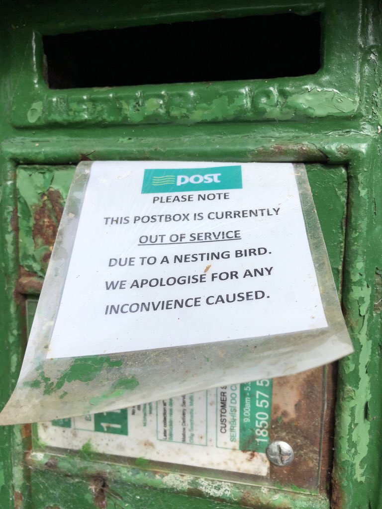 Love this! Came across this sign in #NorthCork somethings are just more important 🐦  😊 Well done #AnPost 
#nesting #birds