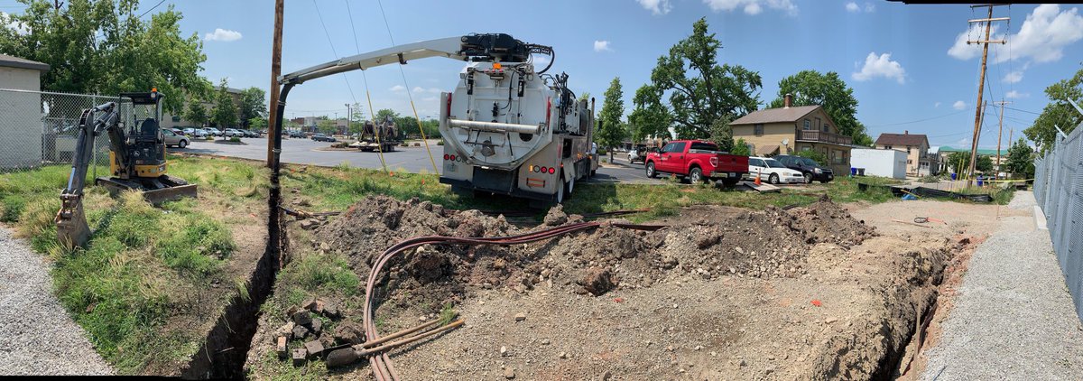 HawkDaylighting's tweet photo. Hydro excavated Pit around conduit to feed primary into Substation and primary trenching to pole.
#hawkconstruction #construction #vactor #vactorhxx  #vactormanufacturing #excavation #hydraulics #hawk #teamhawk #hawkcrew #gettingitdone #safedigging #hawktuff #truvac https://t.co/GL6AZCyvp5