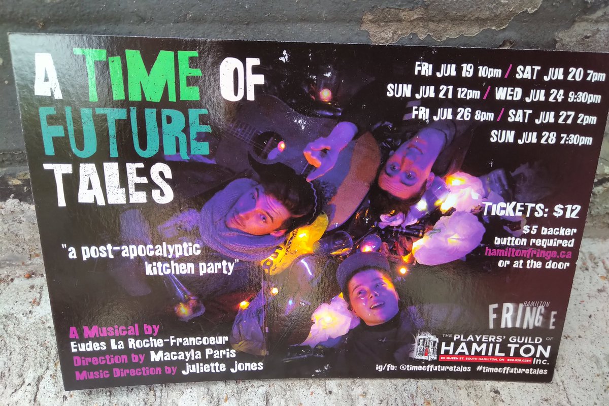 Looking forward to seeing this one again @HamOntFringe. Incredibly talented ensemble! #ReviewersPick #ATimeofFutureTales
