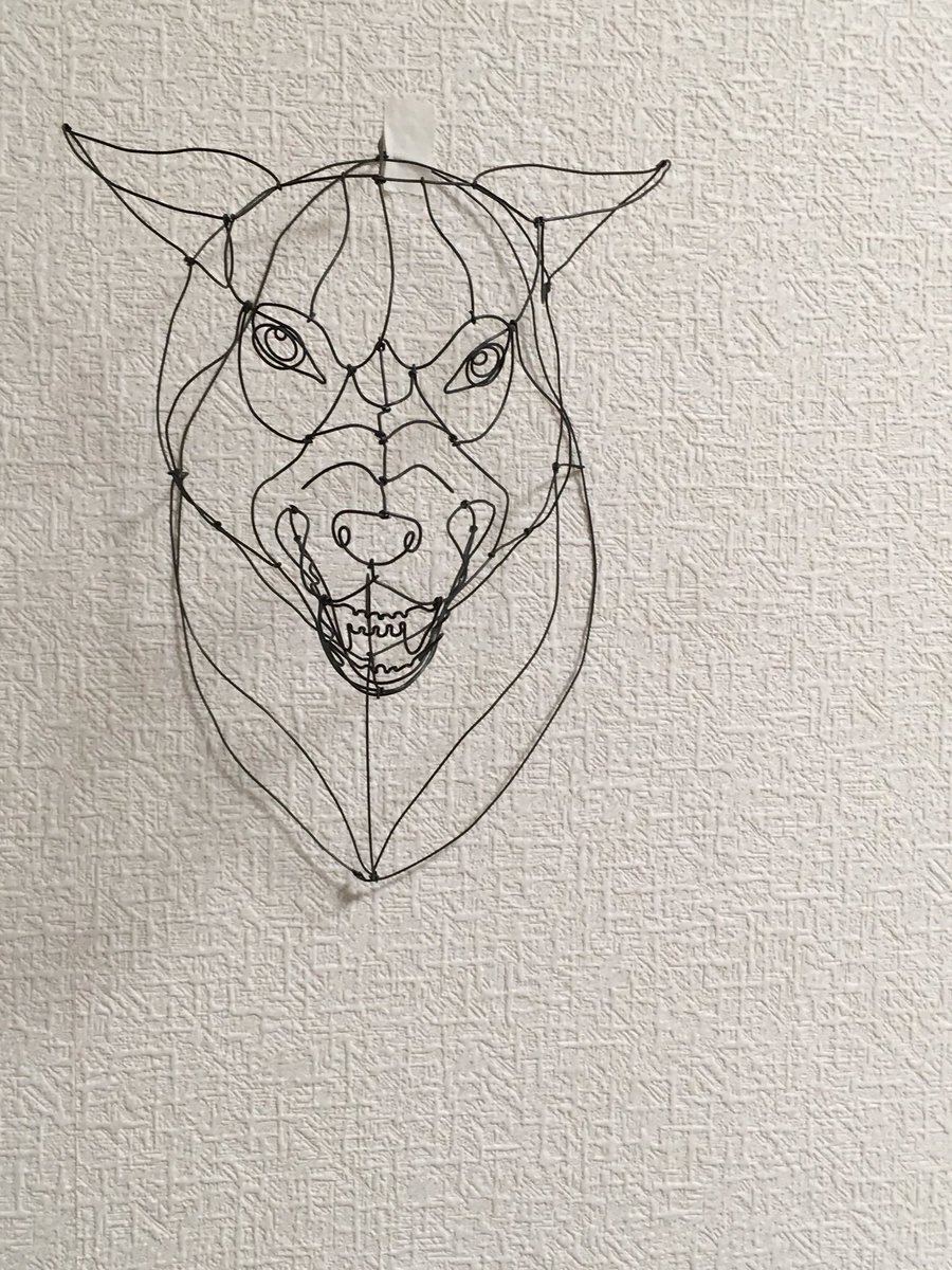 さとうゆうすけ 久しぶりに作った立体的なワイヤー作品 怒ったオオカミ