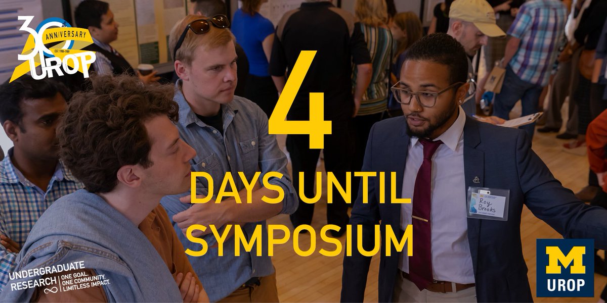 UROPumich's tweet photo. @UROPumich Summer Symposium is in 4 more days! We would love to share the research of our Summer Fellows with you. Come join us Wednesday, July 31st from 1-4pm at the Michigan League #researchthisway #GoBlue #yoUROPportunity #UROPSymp https://t.co/FYLcLV26RT
