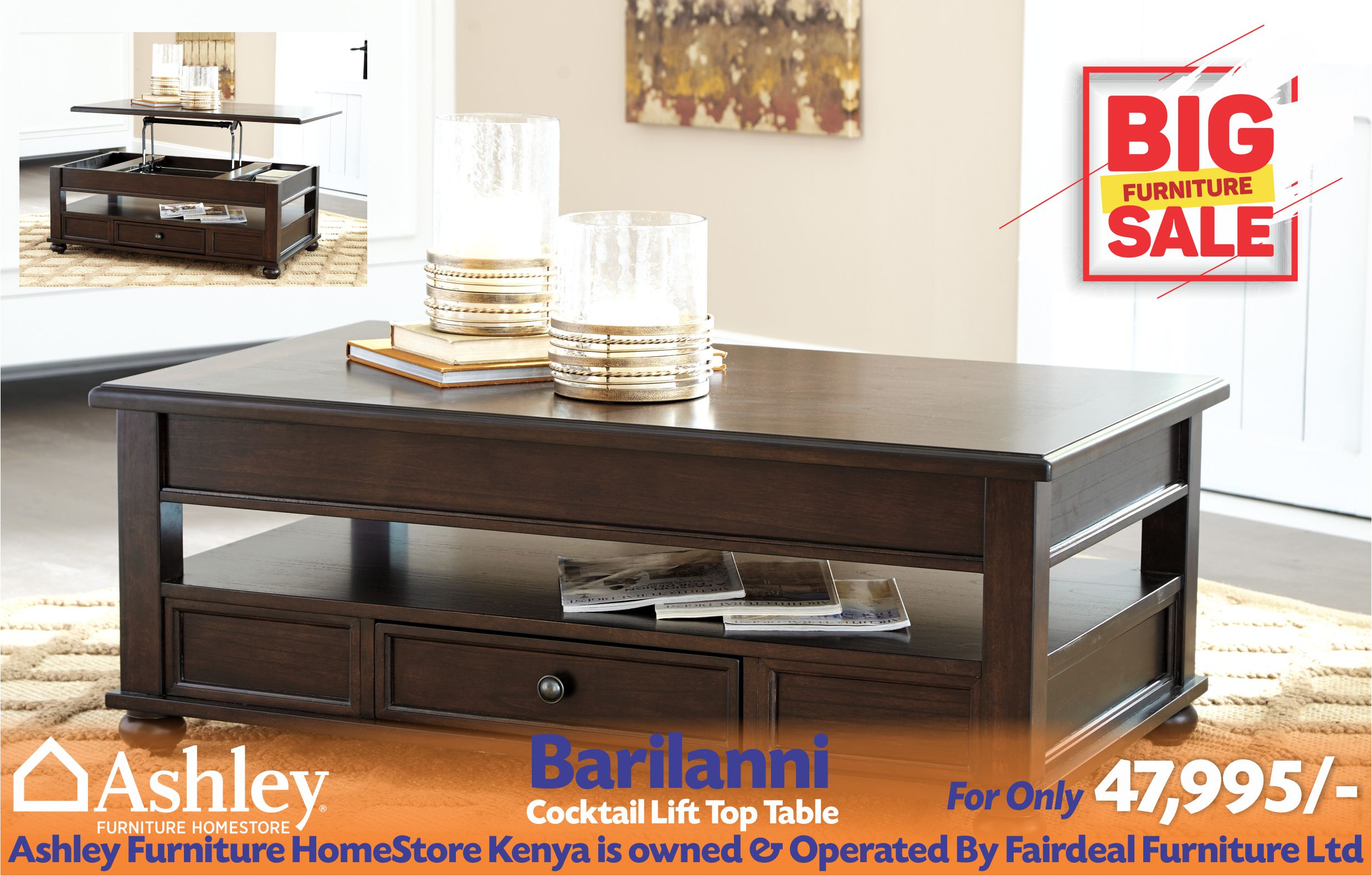 Barilanni coffee table cheap with lift top