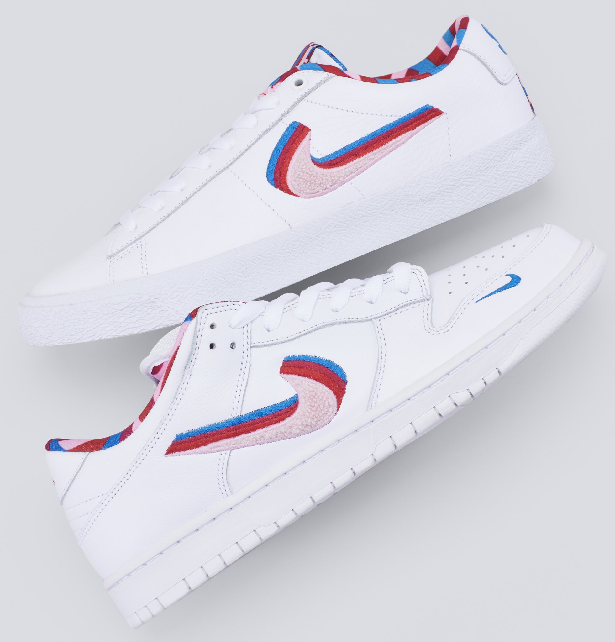 StockX on Twitter: "Featuring textured swooshes in a familiar palette, the Parra Nike SB Blazer Low and Dunk Low are a playful take on two classic silhouettes. Shop now: https://t.co/Zu57TX5Ugh https://t.co/5Ox7AvHARN"