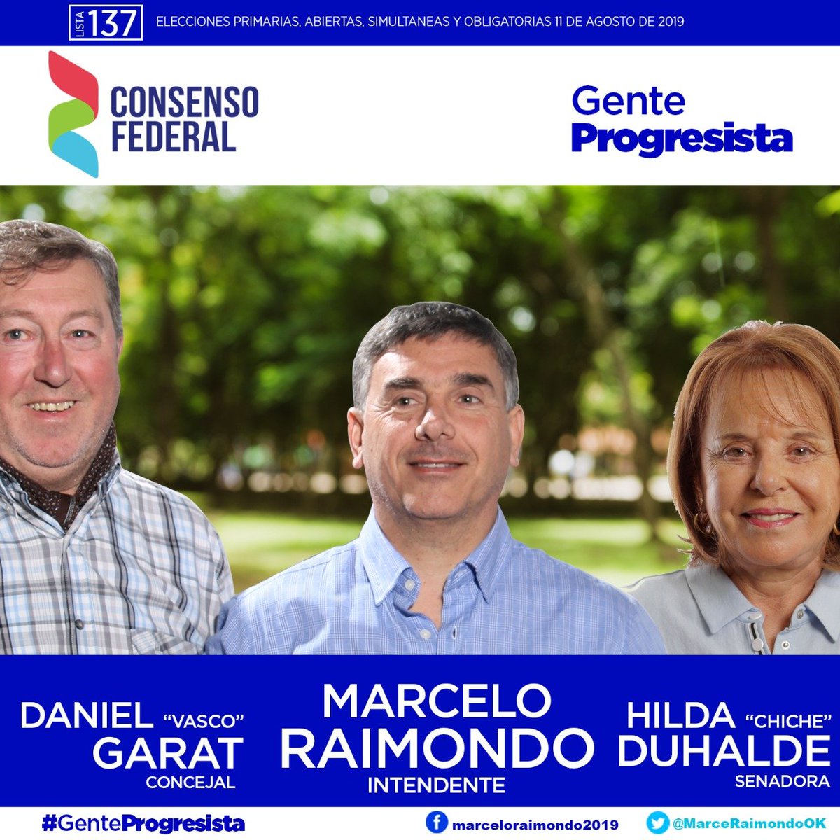 MarceRaimondoOK's tweet photo. Con @chicheduhaldeok y @vascogarat para construir el país que anhelamos. #VamosParaAdelante El 11 de Agosto acompañame con tu voto Lista 137A #ConsensoFederal #GenteProgresista https://t.co/x8d6vHV0E7
