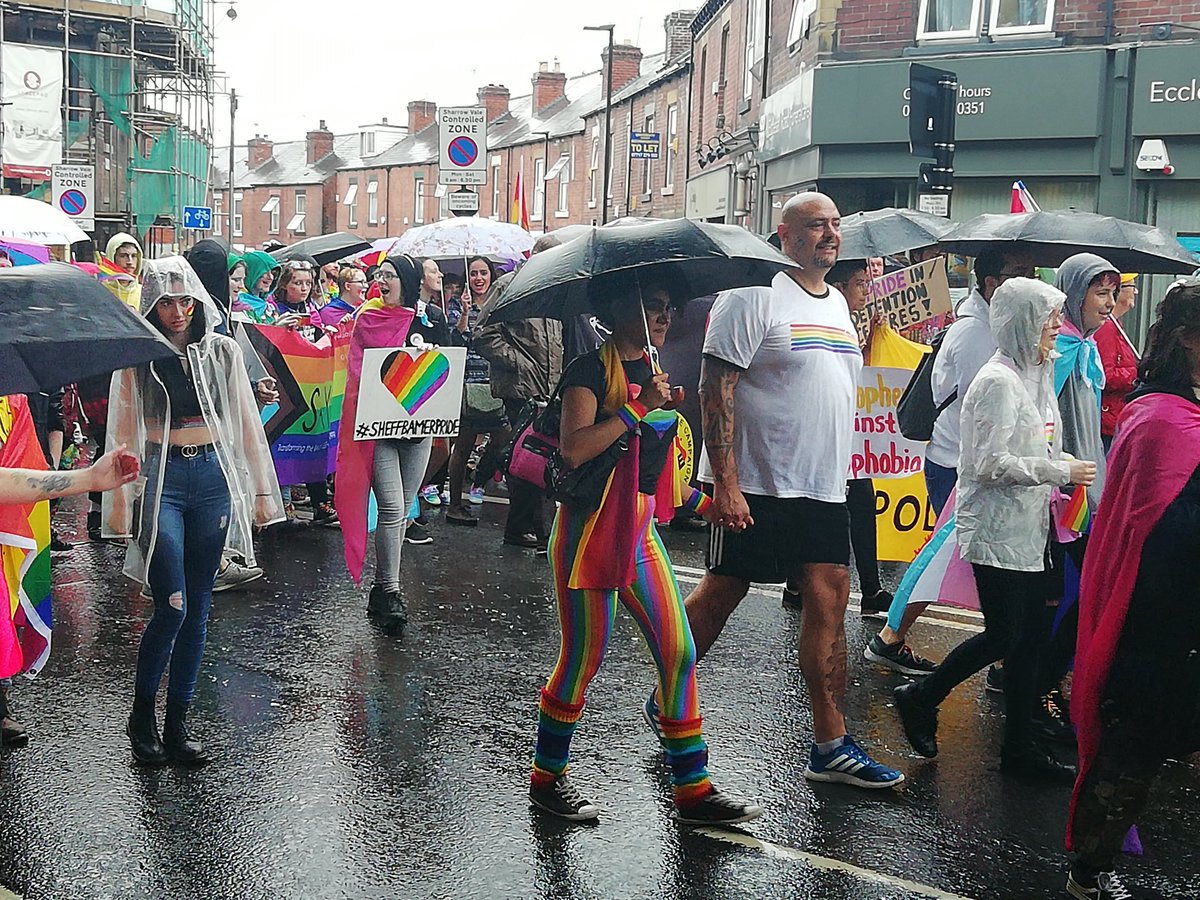 rrswift's tweet image. It rained on the parade, but hey! #SheffieldPride