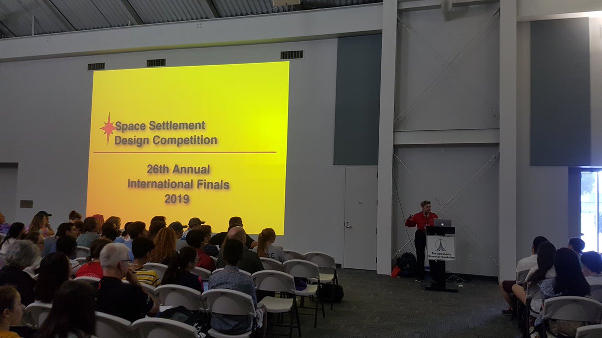 SpaceSet_org's tweet photo. Kicking off the 26th International Space Settlement Design Competition (ISSDC) Finals, with 240 students from across the globe competing #ISSDC19 #SpaceSet #KSC #NASA #space https://t.co/QedYg6f50N