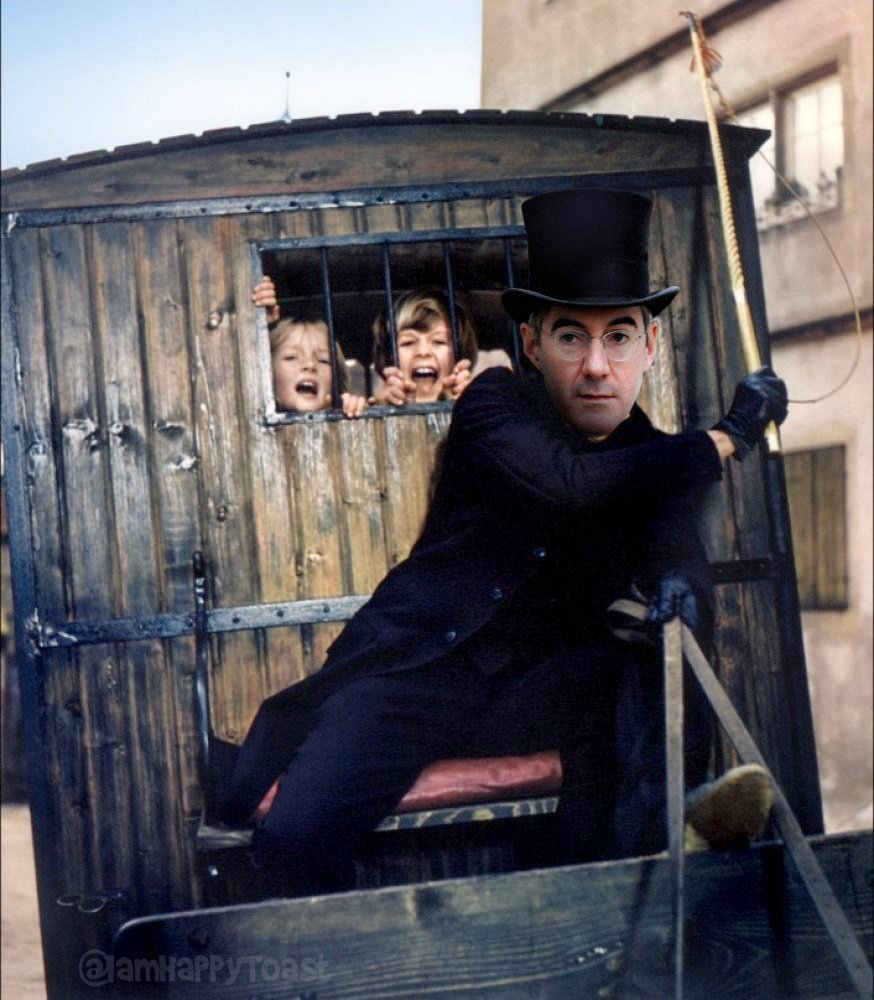 poppa1138's tweet photo. @itvnews @Jacob_Rees_Mogg @PaulBrandITV And any stray children to be rounded up , 2019 back to 1819 #TheMogg https://t.co/qJFulF2P29