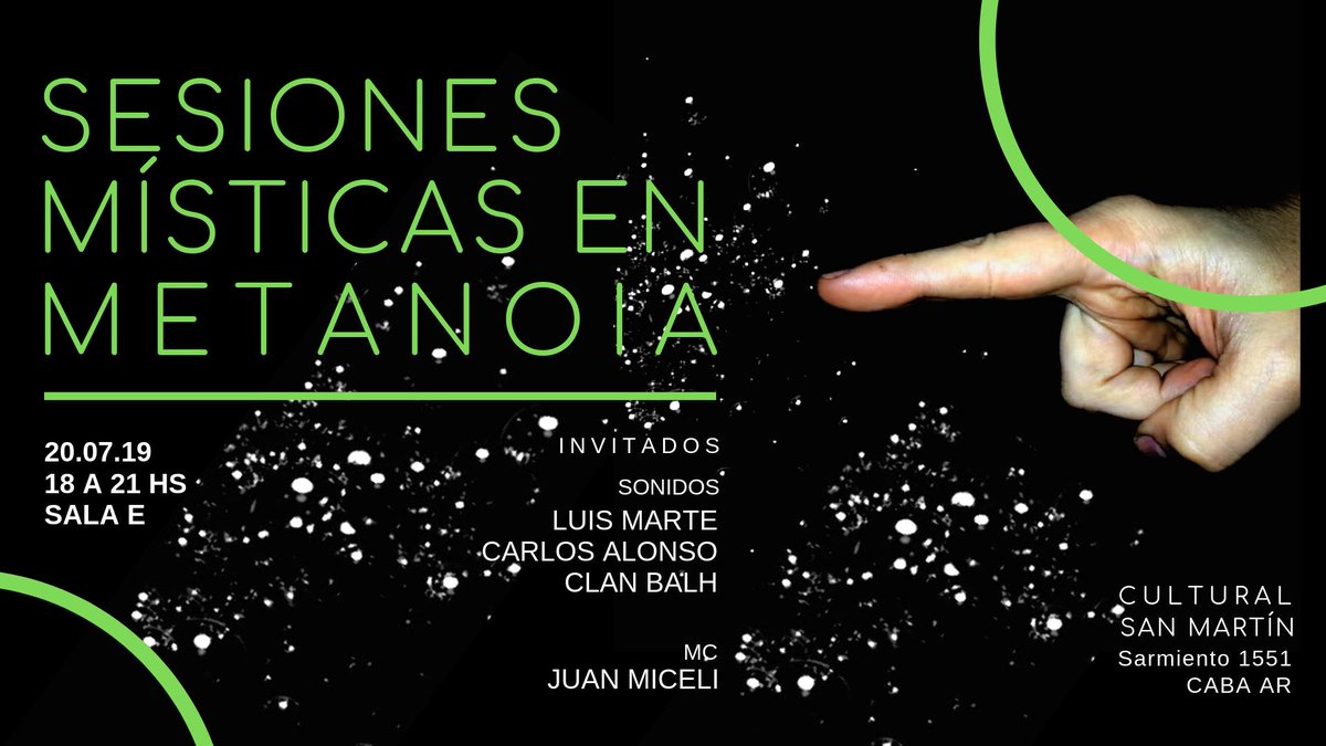 diermez's tweet image. con Clan Balache , Luis Marte y Carlos Alonso , en las sesiones de arte sonoro , dentro de la instalación IN OUT METANOIA en Julio en el Cultural San Martín.

#soundart #artesonoro #soundexperiments #technoexperimental #sound