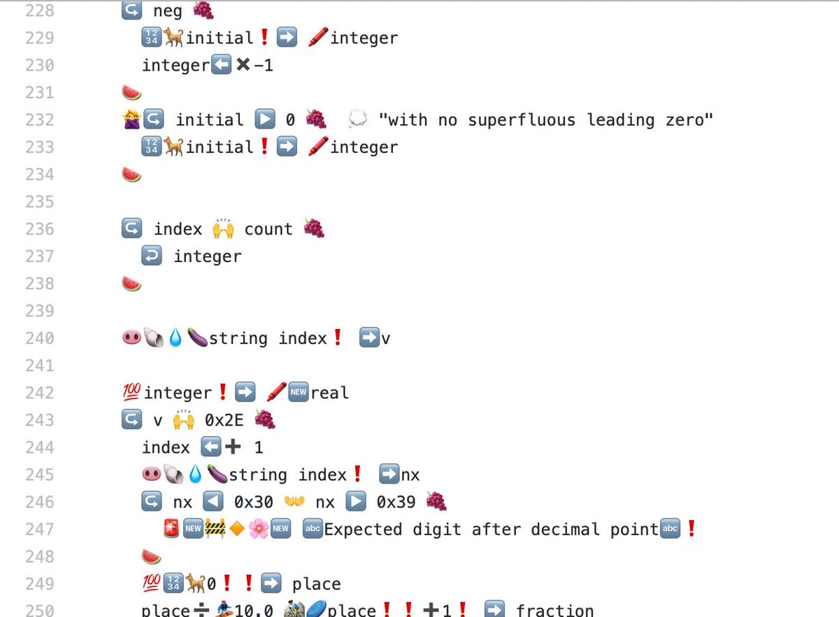 Real_Emojicode's tweet image. Emojicode 1.0 beta 1 brings back JSON parsing with a native JSON parser entirely written in Emojicode. 👓📖
