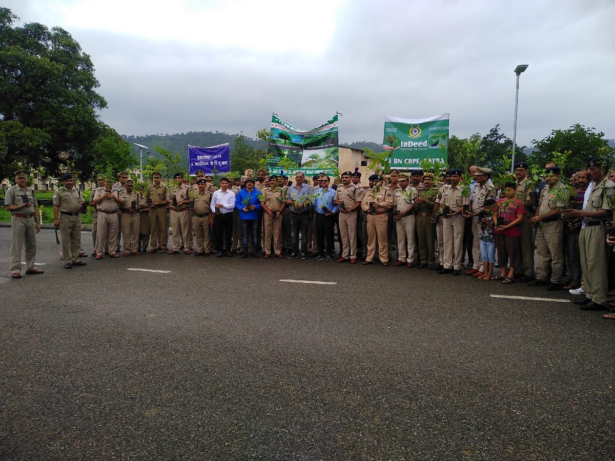 Today attended plantation drive with CRPF commandant Jatinder Gupta and Subhash Meena CMO and other ranks at Katra. Despite rains the enthusiasm was worth appreciating. Campus of 6th Batallion would be green shortly .It was part of the JK Green Drive.