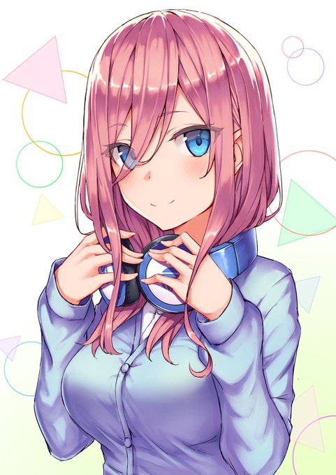 龍犬🌼💨さんがTwitterに投稿した中野三玖(五等分の花嫁)のイラスト。