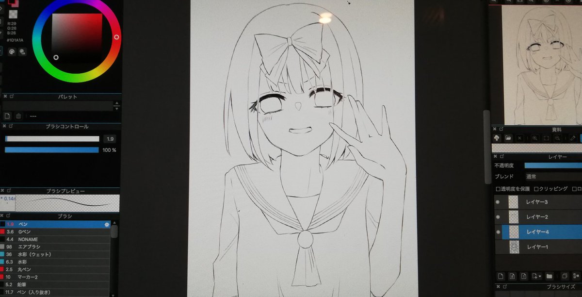 ごりごり描いてる✏️
今日はここまで～～ 