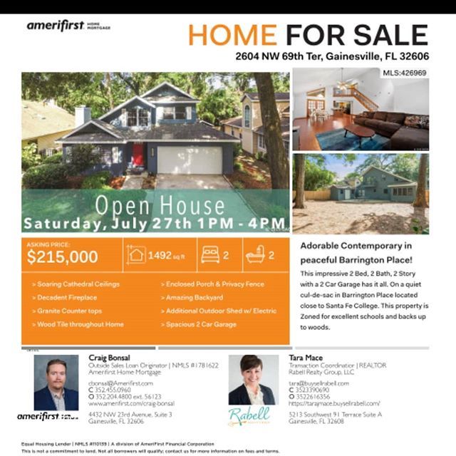 bonsal_fl's tweet photo. When planning your Saturday don't forget to stop by and visit @taramacerealtor and myself as we show off this gorgeous home from 1 to 4 today! #openhouse #gainesvillerealestate https://t.co/tLEF2Sc9XP