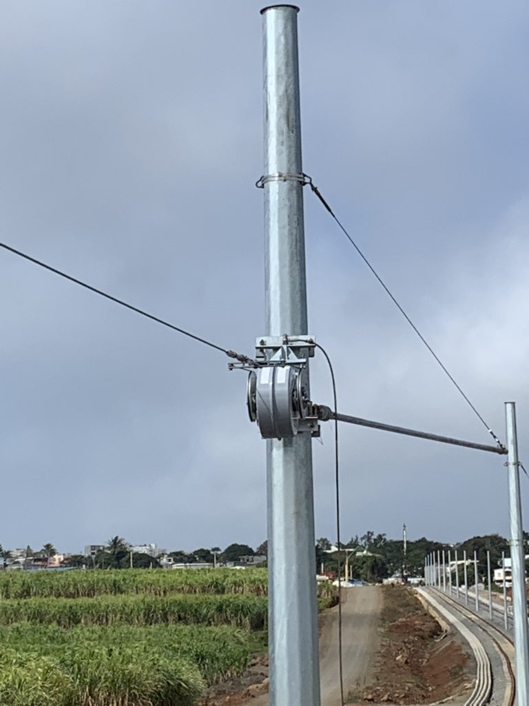 MosdorferRail's tweet photo. PFISTERER have been supporting our client this week on the Mauritius Metro Express Project. We have provided classroom and practical training plus on site supervision of the first installations of our Tensorex C+ tensioning device https://t.co/WVof8fEBQZ