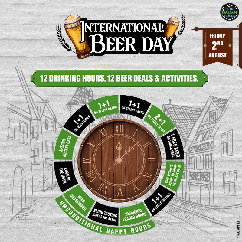 theirishhousein's tweet photo. It’s crazy how 12 glasses of water a day seem like an impossible feat., but when there’s 12 hours of exclusive beer deals, your eyes seem to light up! 😉🍻
See you at our insane celebration, this #InternationalBeerDay.
#IrishHouse #BeingIrish #BeerDay #AllThingsBeer https://t.co/z1RwzZ2N6G