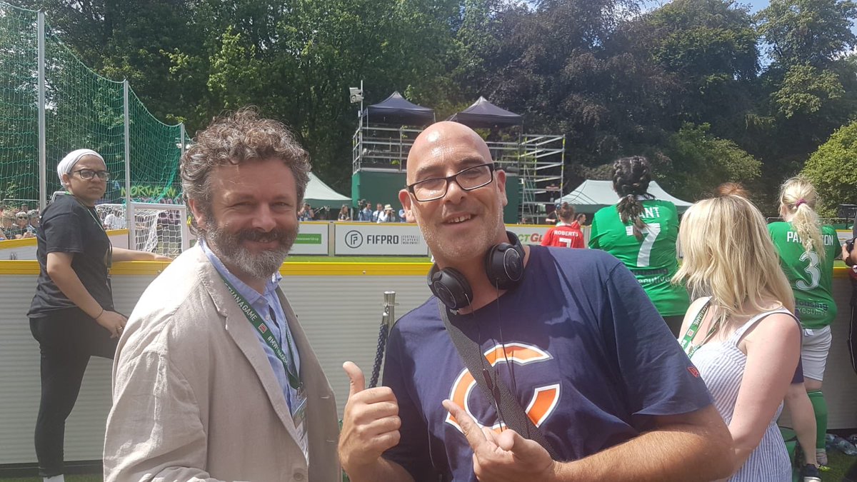 WelshK8's tweet photo. My brother and the fabulous @michaelsheen #HomelessWorldCup https://t.co/d5OTuyypRD