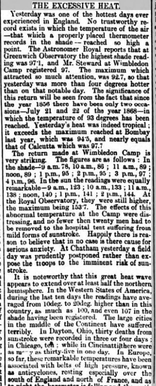Harry_Hardrada's tweet photo. July 1881 - Temperatures hit 38.3C in North Hampshire, 37.7C in Salisbury down the road and 36.1C in Greenwich. It also appears to have been hot on the continent and over in the States. @bbcweather https://t.co/sa2IKaB2Q0