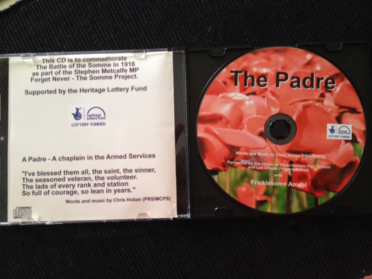 BasildonTwin's tweet photo. Hands up if you remember this from June 2016. It's Hannes from #Heiligenhaus with @Leechapelsch choir, @Beauchampssch choir, Fricklesome Amsel and the finished article - The Padre CD #MagicMemory #LestWeForget https://t.co/RHQn6qFTSV