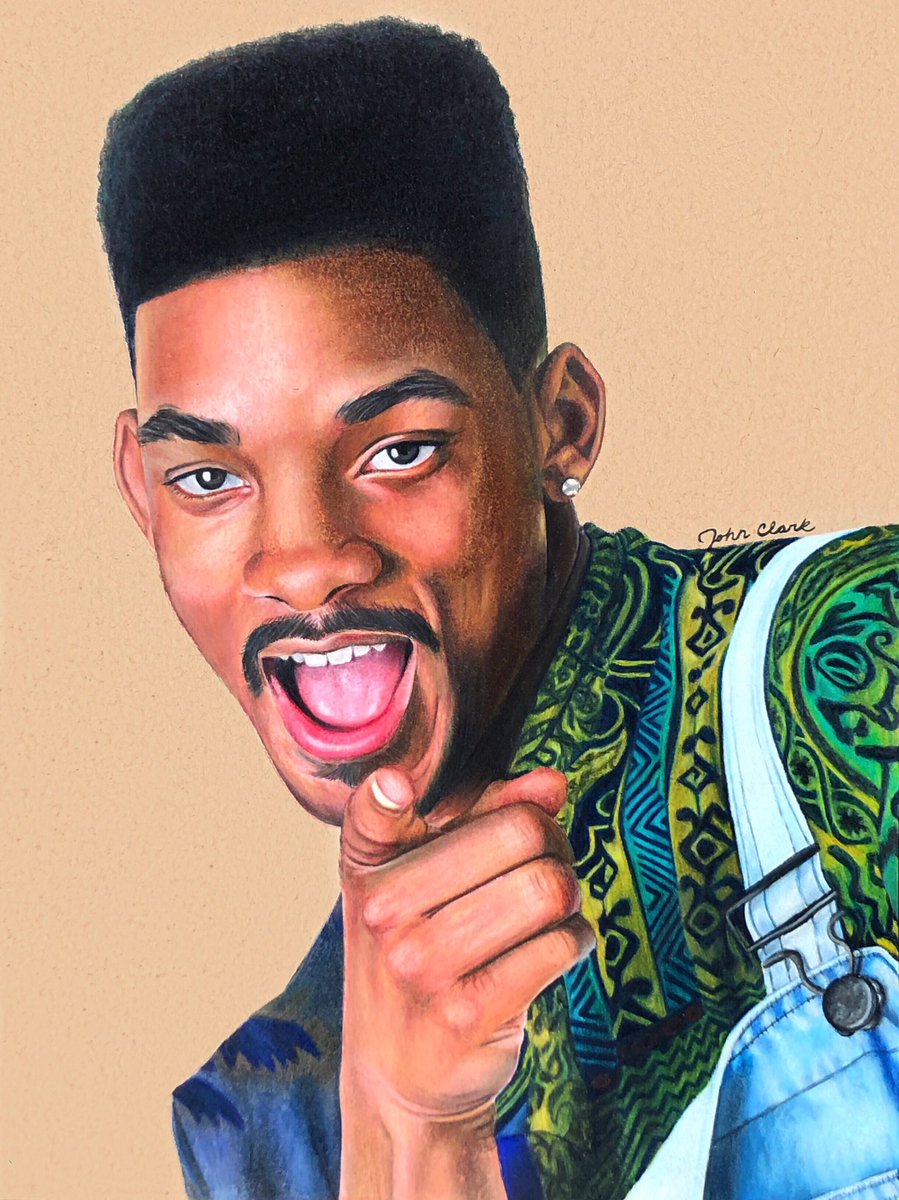 BakerJohnclark's tweet photo. Finished portrait of Will Smith done with colored pencils, go follow @art_by_johnclark on Instagram for more portraits like this! https://t.co/4mbdM1rRIL
