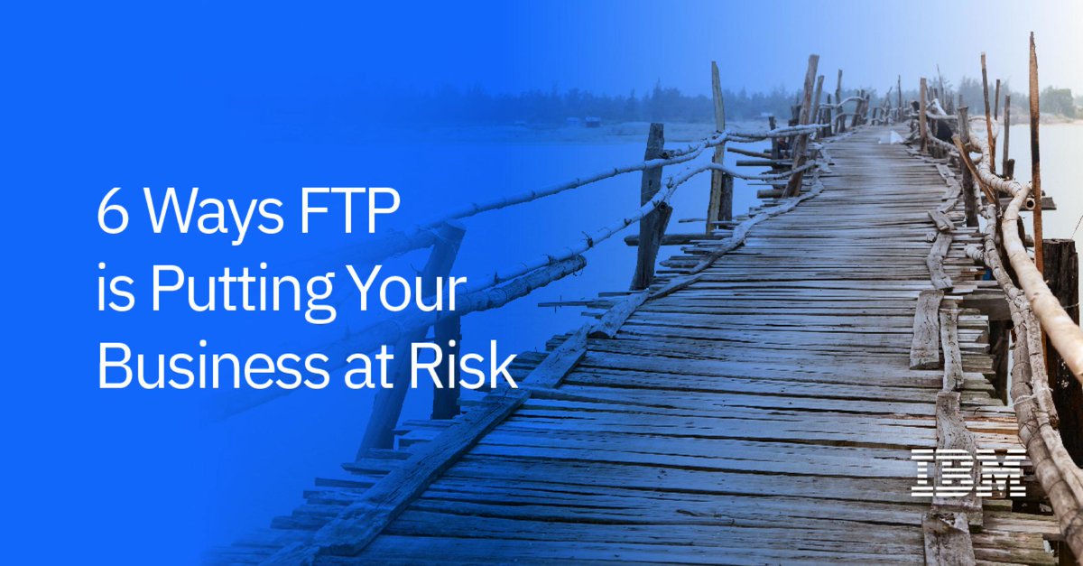 AB_Hersh's tweet photo. FTP-based solutions were never designed to handle the exploding need for fast, secure &amp; scalable exchange of digital information. Here are 6 ways FTP is putting your business at risk. https://t.co/k3p4MYr6mY #WatsonSupplyChain https://t.co/I6owVKSZ6o