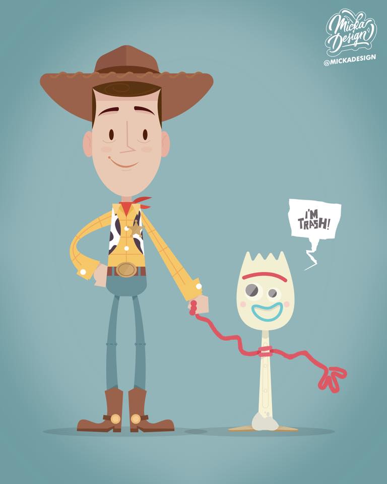 LeMickaDesign's tweet photo. Le film est sorti y a 1 mois et j’ai pas eu le temps d’en faire une illu du coup je me rattrape parce que ce 4ème Opus de Toy Story était quand même bien cool. 🤠 https://t.co/ZbqaQUOYbM