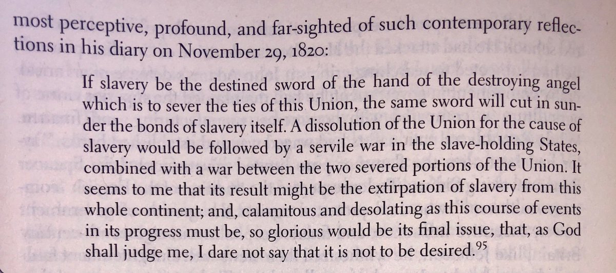 Amazing prescience from John Quincy Adams about the American Civil War, 40 years before it actually took place: