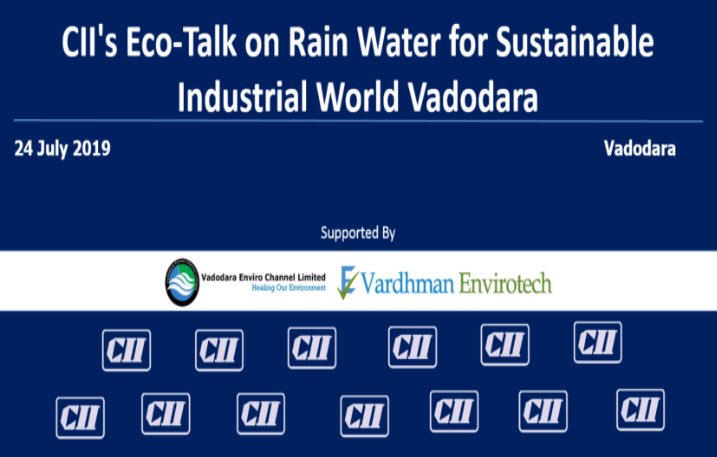 VardhmanEnvirot's tweet photo. Happy to be part of Eco Talk on Rainwater for Sustainable Industrial World; Interactive Session by CII Vadodara &amp; VECL. Had interaction companies like GACL, Reliance, Sabic, Gujarat Gardian, Jayant Agro, PI Industries, GIPCL, Sun  Pharma. #rainwater #water #JanShakti4JalShakti https://t.co/vMcYAxG5kZ